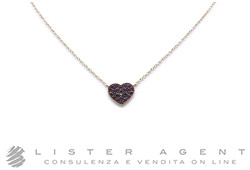 MARCO GERBELLA collana Cuore in oro rosa 18Kt e rubini. NUOVA!