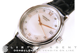 MONTBLANC Tradition Date lady in acciaio Madreperla con diamanti AUT Ref. 114957. NUOVO!