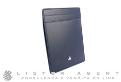 MONTBLANC porta carte di credito Leather Goods Meisterstuck 4cc in pelle di colore blu Ref. 118311. NUOVO!