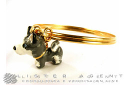 CREART bracciale rigido Cane in metallo laminato oro giallo e smalto. NUOVO!