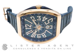 FRANCK MULLER Casablanca Yachting Automatico in oro rosa 18Kt Blu AUT Ref. V455SCDTYACH. NUOVO!