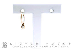 GERBELLA orecchino singolo Cercio con pendente in oro rosa 18Kt con diamante ct 0.07 Ref. IK5CMK. NUOVO!