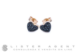 TICCHI orecchini Cuore in oro rosa 18Kt e diamanti neri ct 0.28 Ref. OR01805. NUOVI!