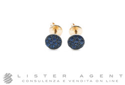 SONGA orecchini Tondi in oro rosa 18Kt e raffiri blu ct 0.45 Ref. VE266528SBL. NUOVI!
