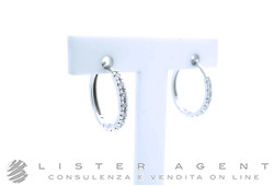 ORECCHINI Cerchio in oro bianco 18Kt con diamanti ct 0.26 G Vs Ref. 21. NUOVI!