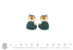 SONGA orecchini Cuore in oro rosa 18Kt e smerladi ct 0.25 Ref. VE26695EMPS. NUOVI!