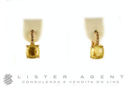 POMELLATO orecchini Baby in oro rosa 18Kt con diamanti Brown ct 0,16 e quarzo Lemon Ref. OA509O7BRQL. NUOVO!