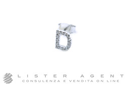 IGM orecchino singolo Lettera D in oro bianco 18Kt e diamanti. NUOVI!