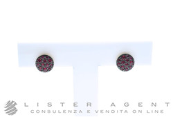 SONGA orecchini Tondi in oro rosa 18Kt con rubini ct 0.36 Ref. VE26528RU. NUOVI!