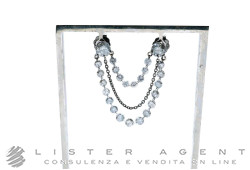 PARLAPIANO orecchino singolo Solitario per due buchi in oro brunito 18Kt con diamanti grigi ct 2.05 Ref. 0273/8G. NUOVI!