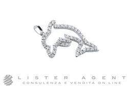 CIONDOLO Delfino in oro bianco 18Kt con diamanti ct 0.37 Ref. SP023780. NUOVO!