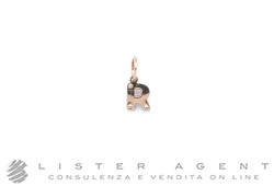 LE BEBE' ciondolo lettera R in oro rosa 9Kt e argento 925 Ref. LBB170-R. NUOVO!