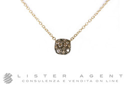 POMELLATO collana Nudo Solitaire in oro rosa e bianco non rodiato 18Kt con diamanti brown ct 0,80 Ref. FB601O6BR. NUOVA!