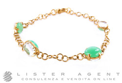POMELLATO bracciale Capri in oro rosa satinato 18Kt con cristallo di rocca e crisopasio Ref. BCA705O7JCP. NUOVO!