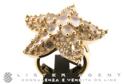 POMELLATO anello Sirene in oro bianco 18kt non rodiato con pietra di Luna e topazio incolore Mis 13 Ref. AA704O2ADTB. NUOVO!