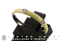 STAURINO anello in oro bianco 18Kt con diamanti ct 0,12 e smalto Mis 15 Ref. 17403/20. NUOVO!