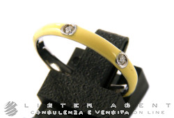 STAURINO anello in oro bianco 18Kt con diamanti ct 0,12 e smalto Mis 15 Ref. 17403/18. NUOVO!