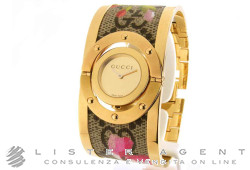 GUCCI Twirl Bloom Mod. 112J in acciaio laminato oro giallo Champagne Ref. YA112443. NUOVO!