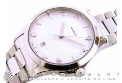 GUCCI G-Timeless, 38mm Mod. 126MD in acciaio Argenté Ref. YA1264028. NUOVO!
