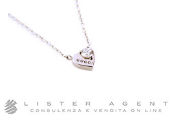 GUCCI collana Heart in oro bianco 18Kt con diamanti Ref. YBB27276700100U. NUOVA!