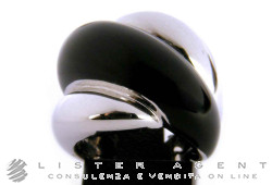 DAMIANI anello Gomitolo in argento 925 e smalto nero con diamante ct 0,01 Mis. 9 Ref. 20056196. NUOVO!