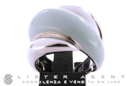 DAMIANI anello Gomitolo in argento 925 e smalto celeste con diamante ct 0,01 Mis. 17 Ref. 20064650. NUOVO!