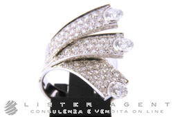 RE CARLO anello in oro bianco 18Kt con diamanti ct 1,83 Mis 14 Ref. ZN6711/2B. NUOVO!