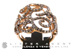 CASATO anello in oro rosa 18Kt con diamanti bianchi ct 0,10 e diamanti brown ct 1,30 Mis 15 Ref. MX510BR/BT. NUOVO!