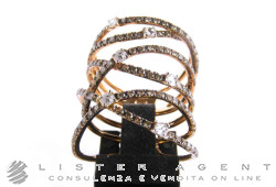 CASATO anello in oro rosa 18Kt con diamanti bianchi ct 0,19 e diamanti brown ct 0,89 Mis 14 Ref. MX543BR/BT. NUOVO!