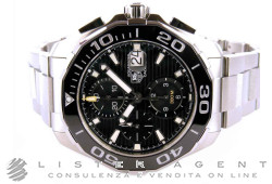 TAG HEUER Aquaracer Cronografo 300M Automatico Cal. 16 in acciaio Nero AUT Ref. CAY211A.BA0927. NUOVO!