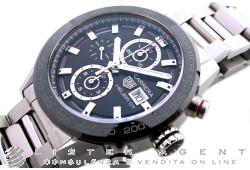 TAG HEUER Carrera Cronografo Automatico Cal. Heuer 01 in acciaio Nero AUT Ref. CAR201ZBA0714. NUOVO!