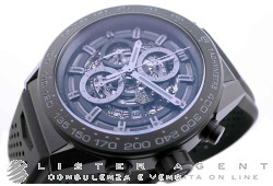 TAG HEUER Carrera Cronografo Automatico Cal. Heuer 01 in acciaio Pvd Scheletrato AUT Ref. CAR2A91FT6071. NUOVO!