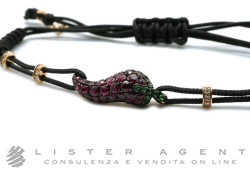 PIPPO PEREZ bracciale Peperoncino in oro rosa 18kt con diamanti ct 0,04, rubini ct 0,88 e tsavorite ct 0,09 Ref. B820RU.M. NUOVO!