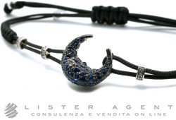 PIPPO PEREZ bracciale Luna in oro bianco 18Kt con diamanti ct 0,07 e zaffiri blu ct 0,95 Ref. B133ZB.M. NUOVO!