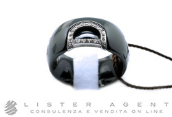 DAMIANI anello D.Icon in ceramica nera e oro bianco 18Kt con diamanti ct 0,21 H Mis 13/14 Ref. 20045897. NUOVO!