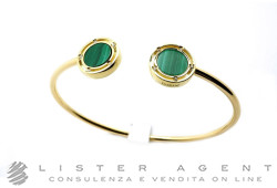 DAMIANI bracciale D.Side in oro giallo 18Kt con diamanti ct 0,05 e malachite Misura M Ref. 20080283. NUOVO!