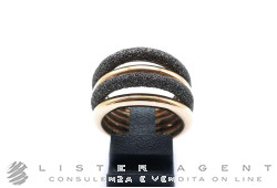 PASAVENTO anello in argento 925 placcato oro rosa e brunito nero Mis 15.5 Ref. WPLVA724/M. NUOVO!