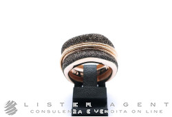 PASAVENTO anello in argento 925 placcato oro rosa e brunito marrone Mis 16 Ref. WPLVA1653/M. NUOVO!