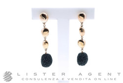 PASAVENTO orecchini in argento 925 placcato oro rosa e brunito nero Ref. WPLVO629. NUOVI!