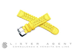 DODO by Pomellato cinturino in pelle intrecciata color giallo MM 18 Ref. CWD6GI. NUOVO!