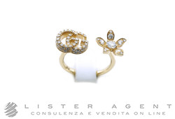 GUCCI anello Flora in oro giallo 18Kt e diamanti ct 0.547 Misura 14 Ref. YBC582019002014. NUOVO!