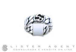 GUCCI anello Interlocking G Monogram in argento 925 Ref. YBC6615130010. NUOVO!