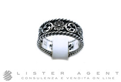 GUCCI anello Interlocking GG Flower in argento 925 Ref. YBC5772630010. NUOVO!