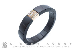 DEMEGLIO bracciale elastico in ceramica marrone High-Tech e oro rosa 18Kt con diamanti ct 0.67 Ref. 181913-955MDBWOR. NUOVO!