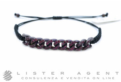 ANTEO bracciale in titanio e rubini ct 0.90 con sagola marinara nera Ref. P02RbTPCORCEL-4B2F. NUOVO!