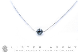 COLLANA in oro bianco 18Kt con diamante nero ct 4.00 Ref. GB01135. NUOVO!