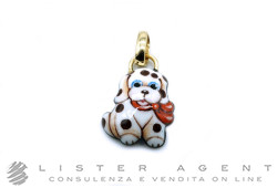 GABRIELLA RIVALTA collezione Cuccioli ciondolo Dalmata in oro giallo 18Kt e rame smaltato Ref. 37103492. NUOVO!