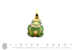 GABRIELLA RIVALTA collezione Cuccioli ciondolo Ranocchio in oro giallo 18Kt e rame smaltato Ref. 90362566. NUOVO!