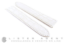 CARTIER cinturino in pelle di coccodrillo bianco ansa MM 20 Ref. KD98JK72. NUOVO!