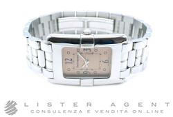 YVES SAINT LAURENT orologio Rettangolare in acciaio Salmone Ref. Y6030402. NUOVO!